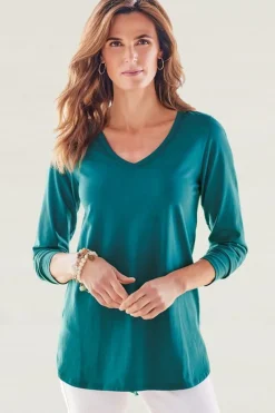 Soft Surroundings Isabel Pima Long Sleeve Tee- Tops