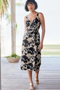Soft Surroundings Isla Stretch Linen Midi Dress- Dresses