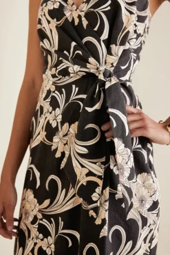 Soft Surroundings Isla Stretch Linen Midi Dress- Dresses