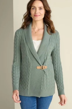 Soft Surroundings Ivey Cable Knit Cardigan- Tops|Sweaters & Cardigans