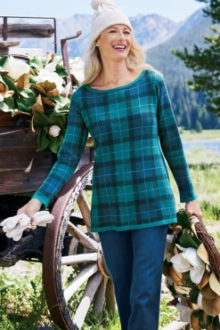 Soft Surroundings Janece Plaid Sweater Tunic- Tops|Sweaters & Cardigans