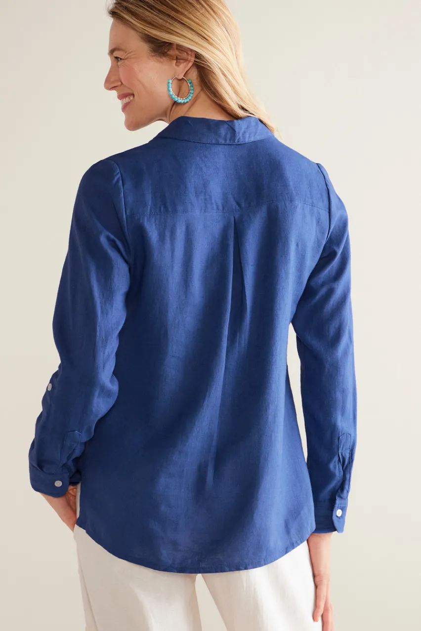 Soft Surroundings Jordan Linen Blend Shirt- Tops