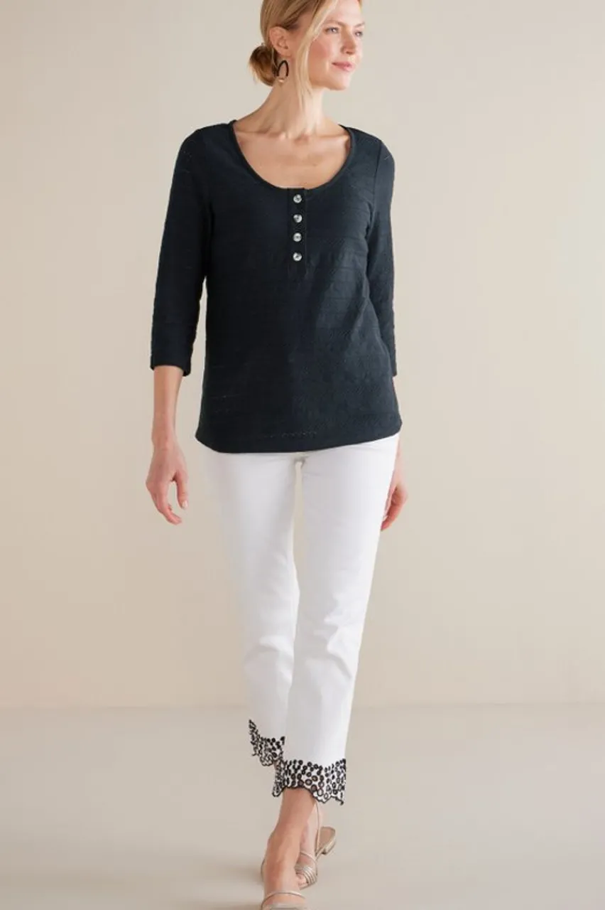 Soft Surroundings Jude Textured Top- Tops