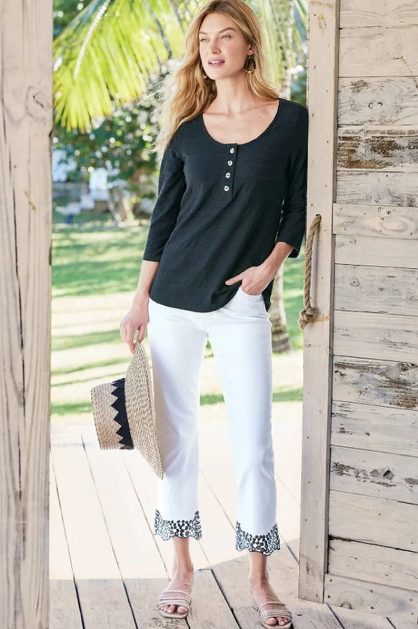 Soft Surroundings Jude Textured Top- Tops