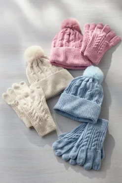 Soft Surroundings Jules Chenille Hat & Gloves Set- Hats