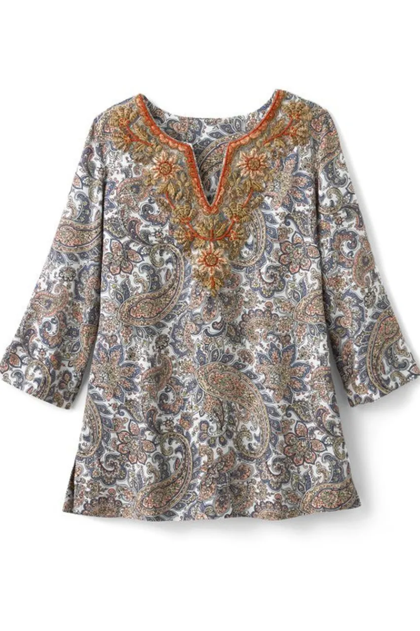 Soft Surroundings Kaimana Embellished Tunic- Tops|Tunics & Leggings