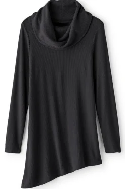 Soft Surroundings Kayla Rib Knit Cowl Neck Tunic- Tops