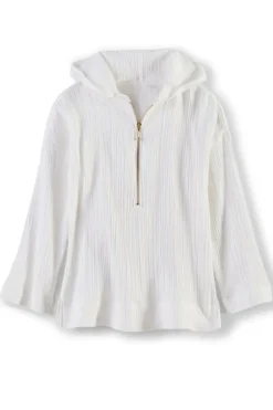 Soft Surroundings Kemia Gauze Hoodie- Tops