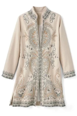 Soft Surroundings Kerala Embellished Natural Jacket- Toppers|Jackets & Coats