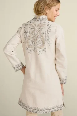 Soft Surroundings Kerala Embellished Natural Jacket- Toppers|Jackets & Coats