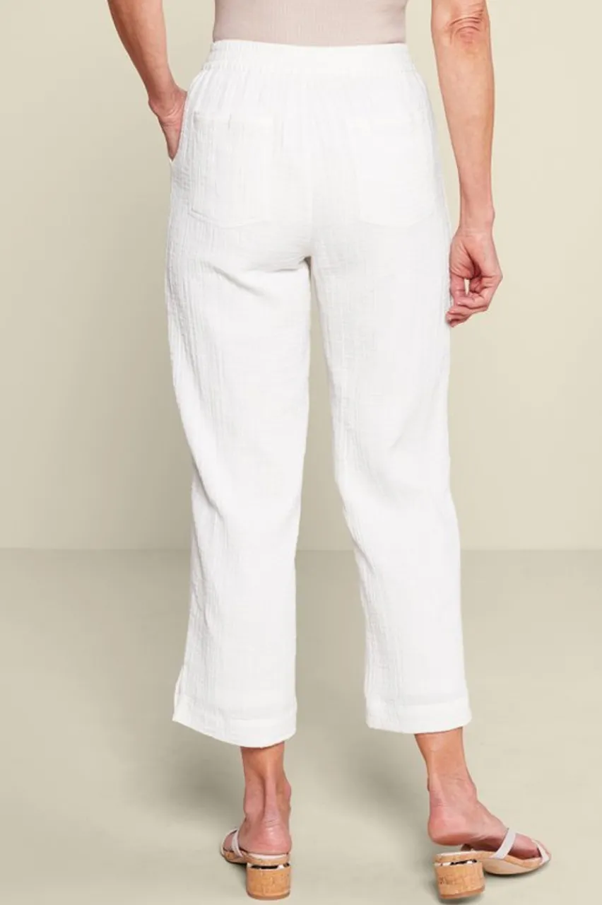 Soft Surroundings Khulani Straight Leg Gauze Crop Pants- Pants