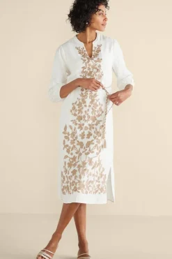 Soft Surroundings Kimora Embroidered Midi Dress- Dresses