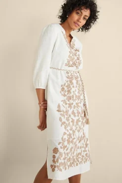 Soft Surroundings Kimora Embroidered Midi Dress- Dresses