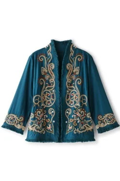 Soft Surroundings Kiruna Embroidered Jacket- Jackets & Coats