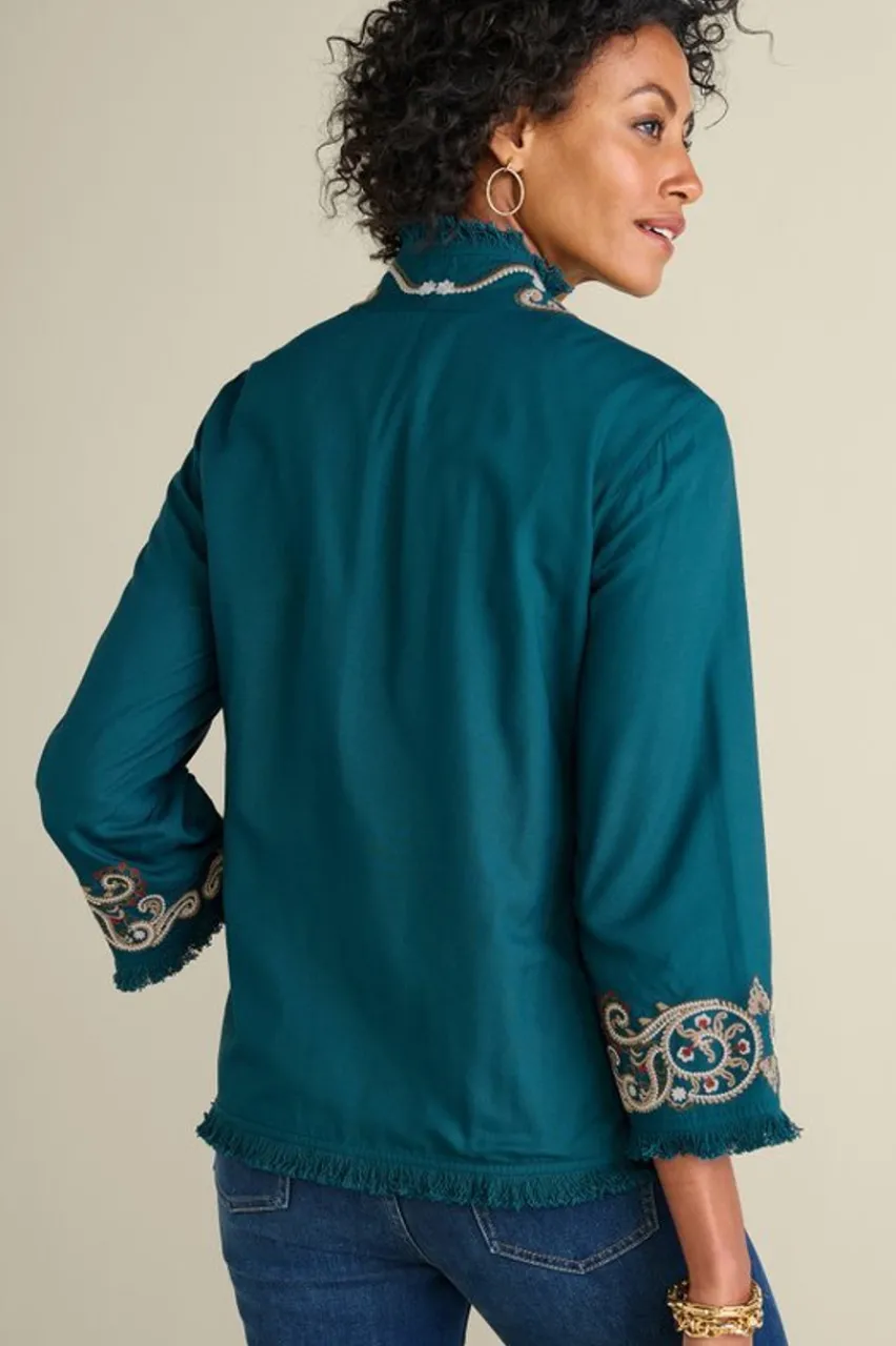 Soft Surroundings Kiruna Embroidered Jacket- Jackets & Coats