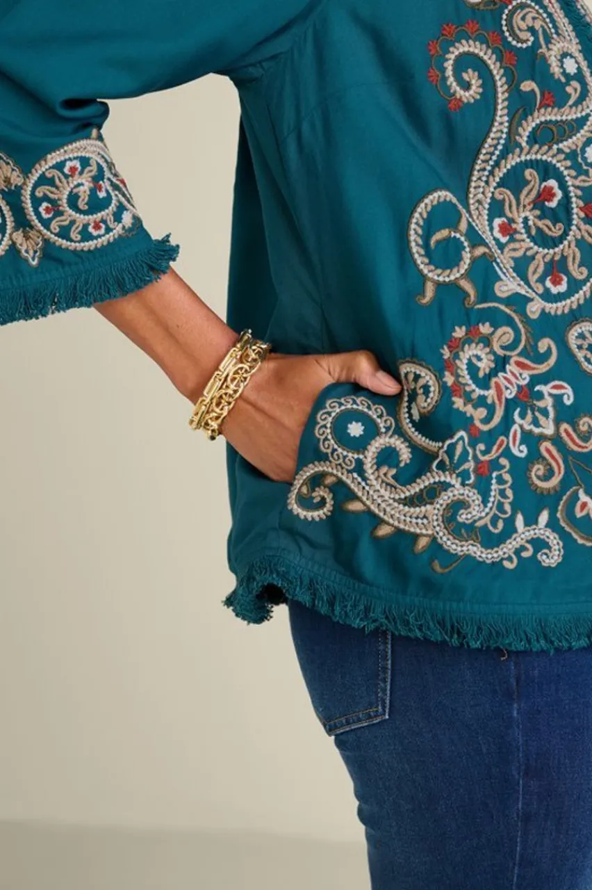 Soft Surroundings Kiruna Embroidered Jacket- Jackets & Coats