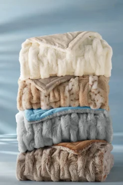 Soft Surroundings La Parisienne Faux Fur Throw- Bedding|Bedding Essentials