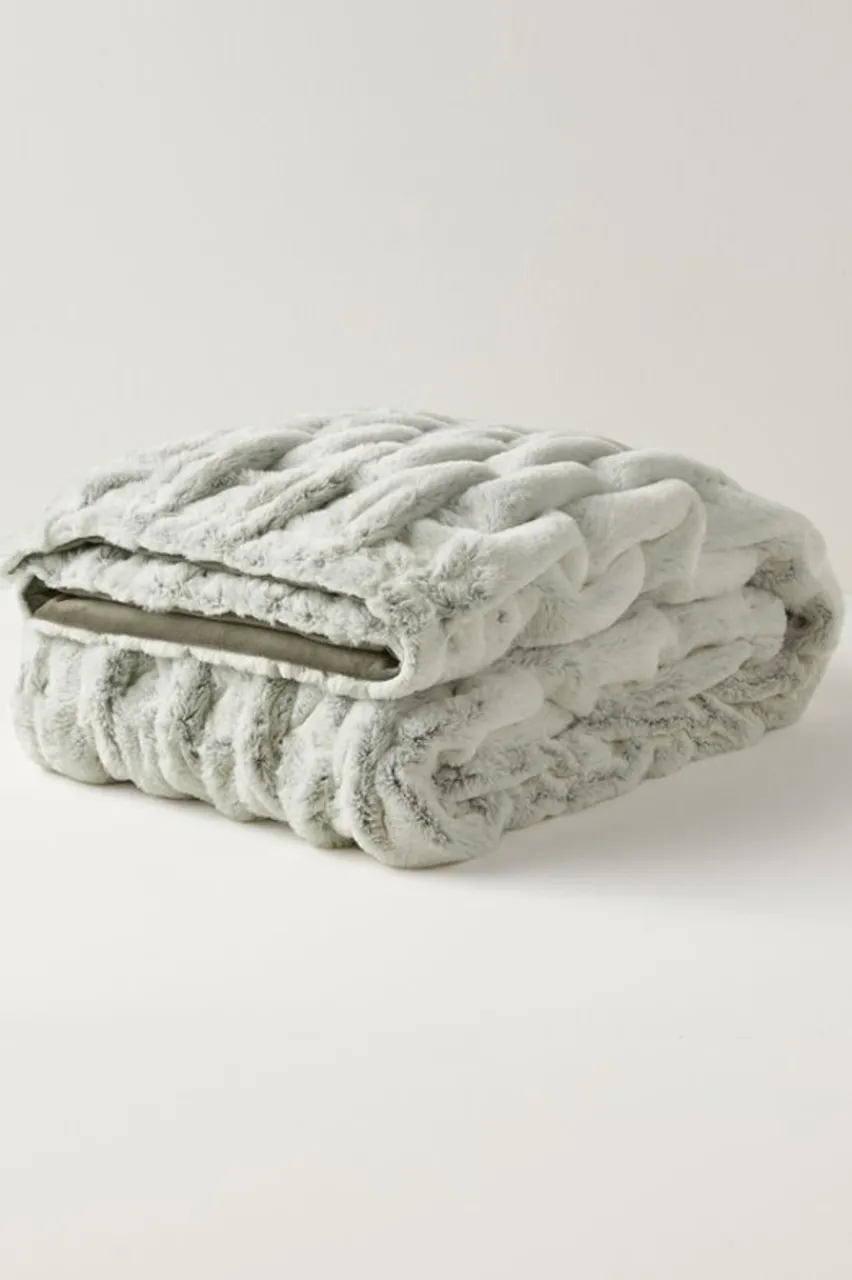 Soft Surroundings La Parisienne Faux Fur Throw- Bedding|Bedding Essentials