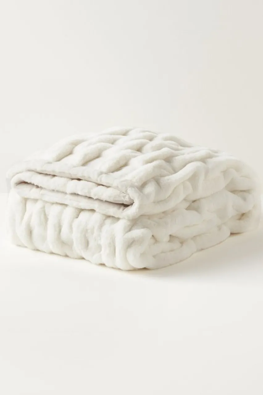 Soft Surroundings La Parisienne Faux Fur Throw- Bedding|Bedding Essentials