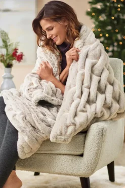 Soft Surroundings La Parisienne Faux Fur Throw- Bedding|Bedding Essentials