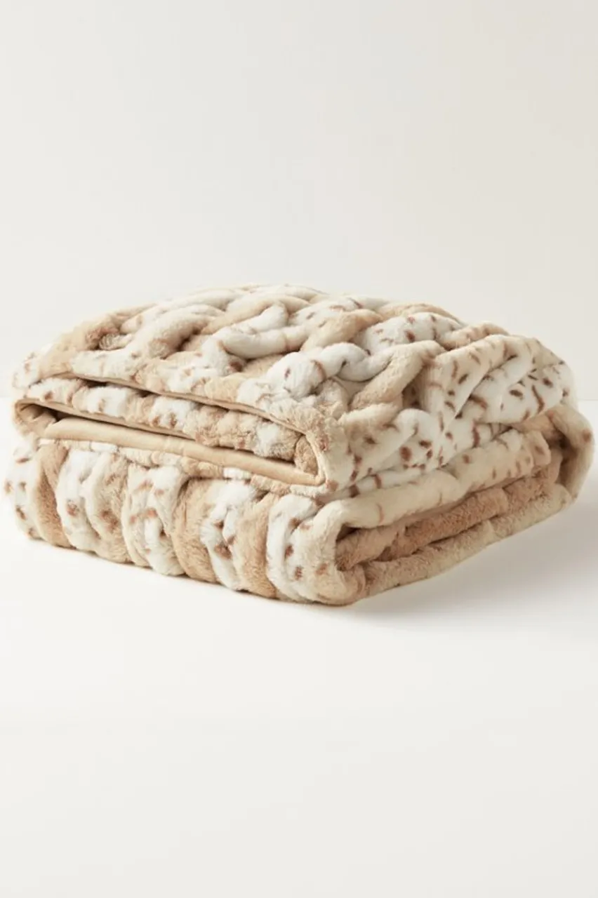 Soft Surroundings La Parisienne Faux Fur Throw- Bedding|Bedding Essentials