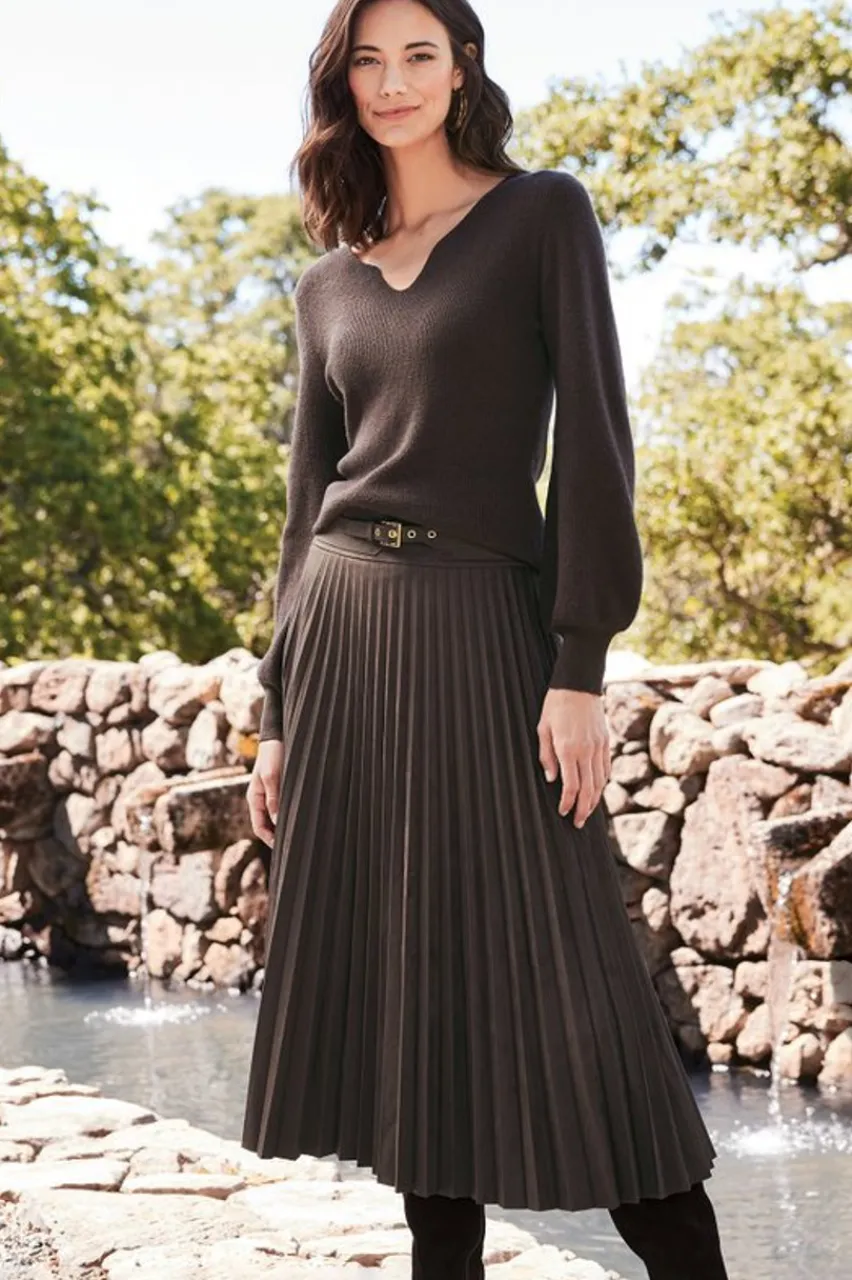 Soft Surroundings Lavina Faux Suede Skirt- Skirts