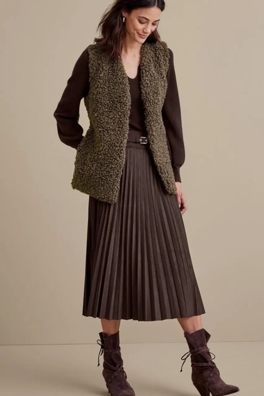 Soft Surroundings Lavina Faux Suede Skirt- Skirts