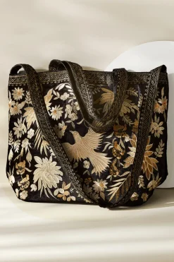 Soft Surroundings Lenora Embroidered Tote- Handbags