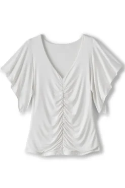 Soft Surroundings Leya Ruched Top- Tops