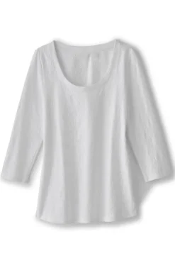 Soft Surroundings Linnea Embroidered 3/4 Sleeve Tee- Tops