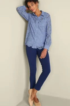Soft Surroundings Lisa Lace Button Front- Tops