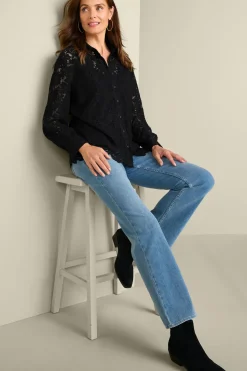 Soft Surroundings Lisa Lace Button Front- Tops