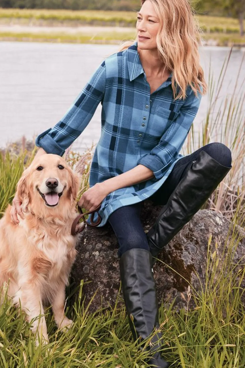 Soft Surroundings Mad About Plaid Top- Tops
