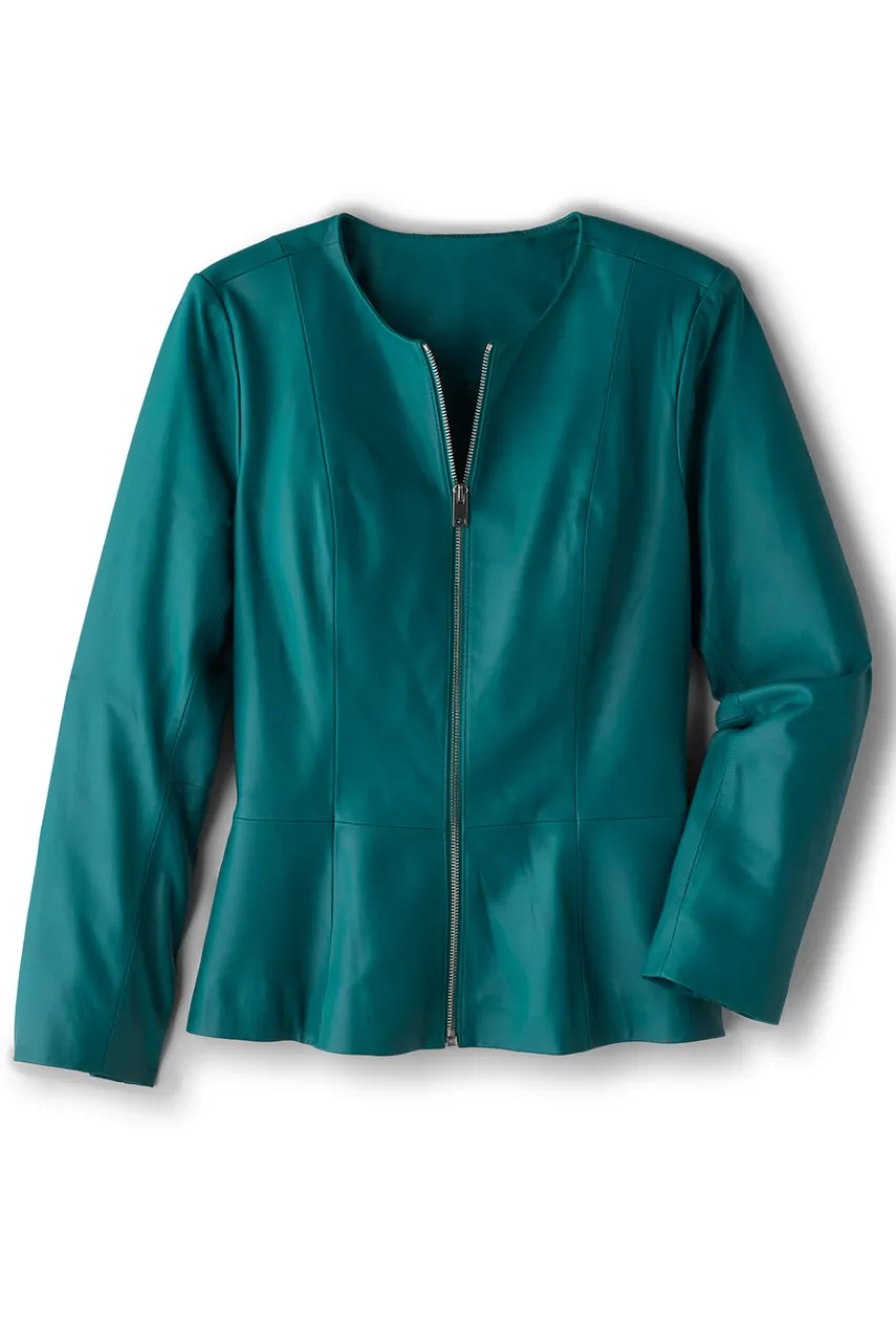 Soft Surroundings Marfa Leather Jacket- Toppers|Jackets & Coats