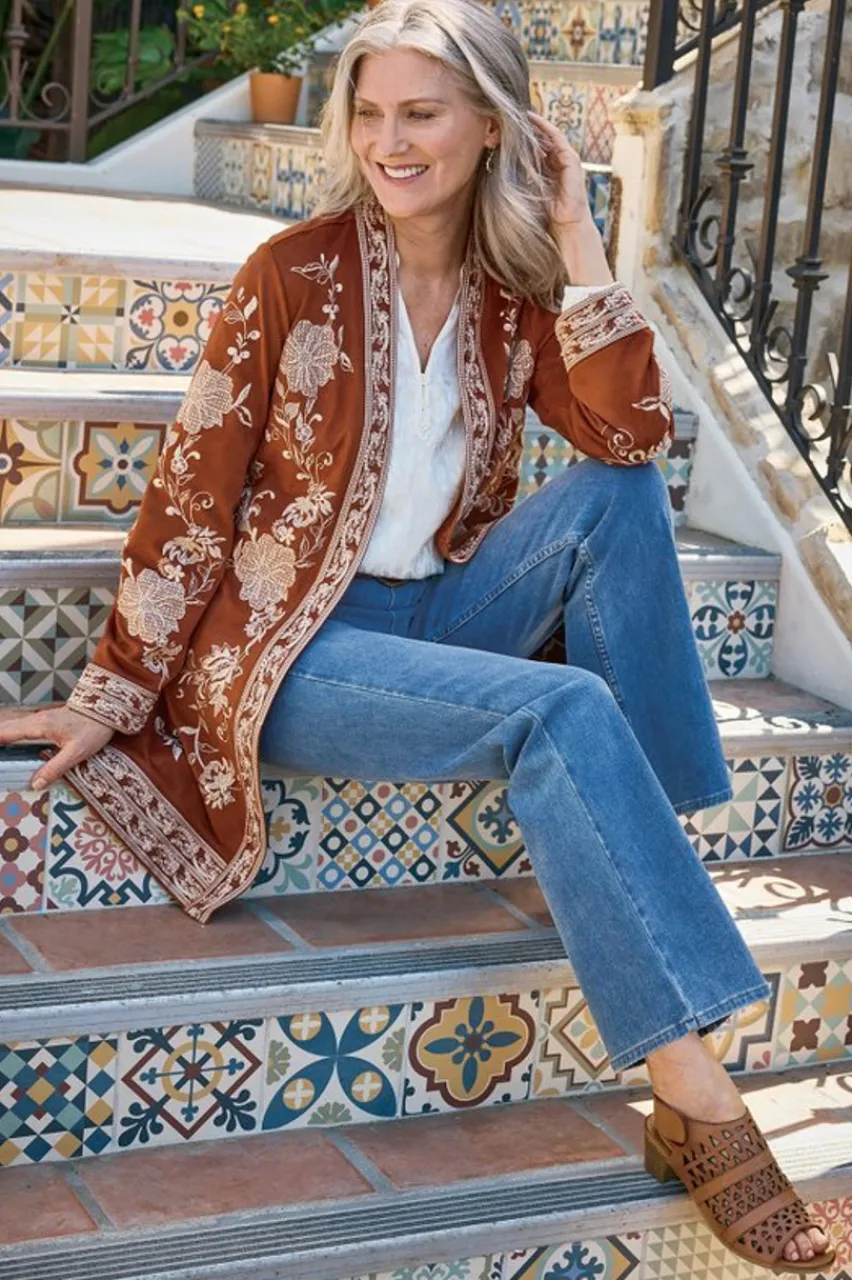 Soft Surroundings Marienne Faux Suede Jacket- Toppers|Jackets & Coats