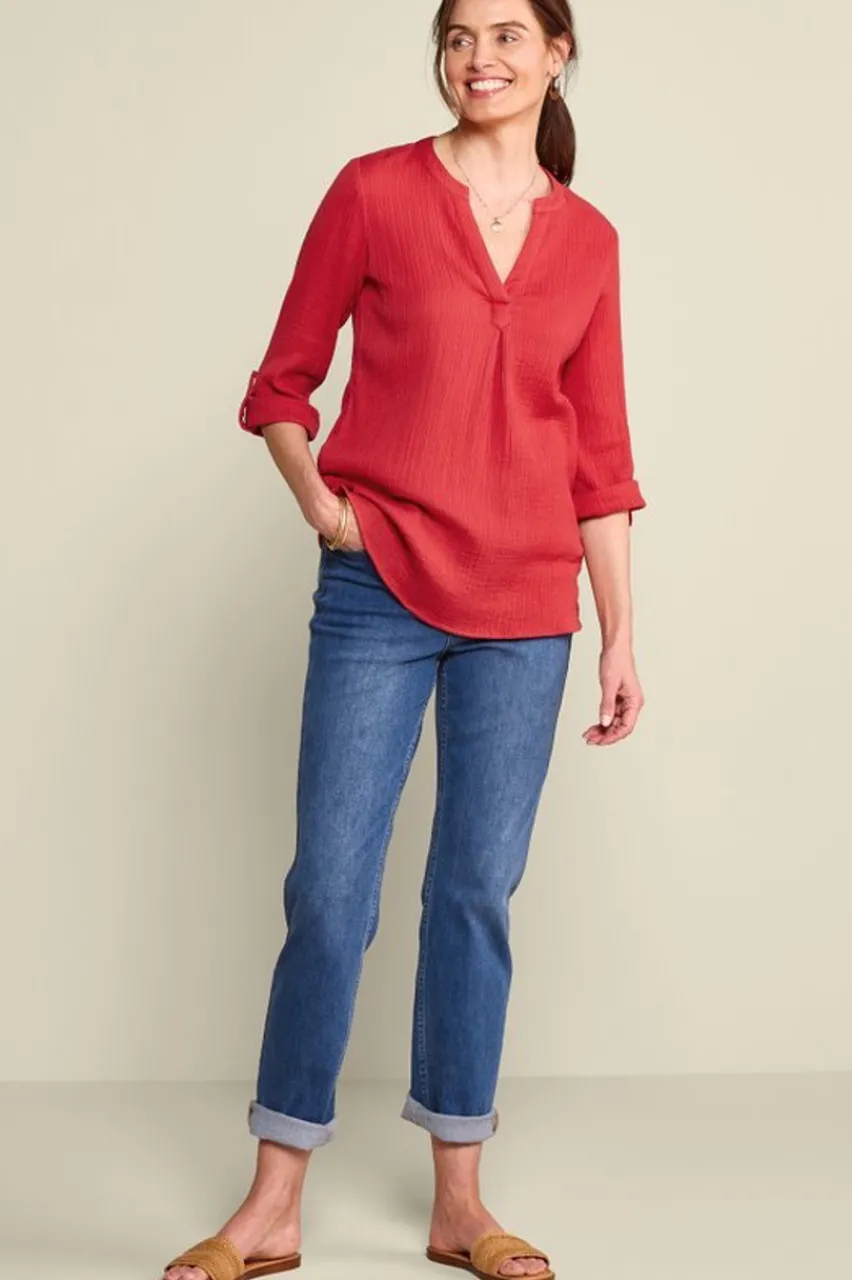 Soft Surroundings Marley Gauze Tunic- Tops|Tunics & Leggings