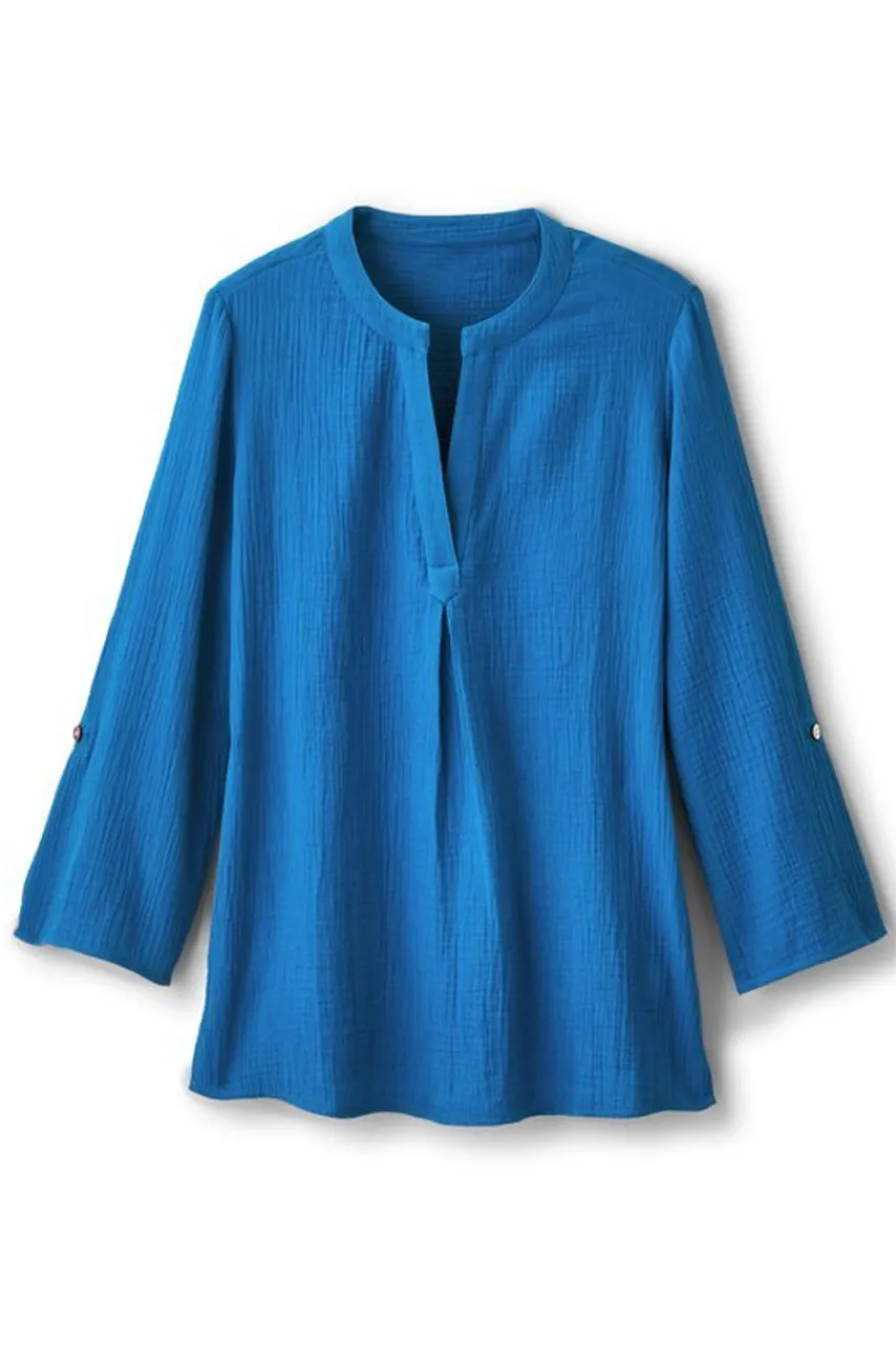 Soft Surroundings Marley Gauze Tunic- Tops|Tunics & Leggings