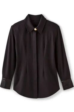 Soft Surroundings Mattea Faux Leather Cuff Tunic- Tops