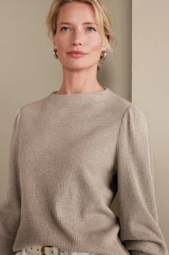Soft Surroundings Melina Waffle Pullover- Tops