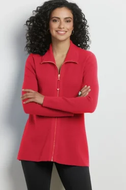 Soft Surroundings Meria Zip Cardi- Tops|Sweaters & Cardigans