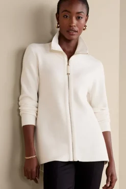 Soft Surroundings Meria Zip Cardi- Tops|Sweaters & Cardigans