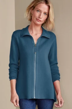 Soft Surroundings Meria Zip Cardi- Tops|Sweaters & Cardigans