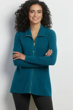 Soft Surroundings Meria Zip Cardi- Tops|Sweaters & Cardigans