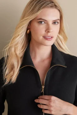 Soft Surroundings Meria Zip Cardi- Tops|Sweaters & Cardigans
