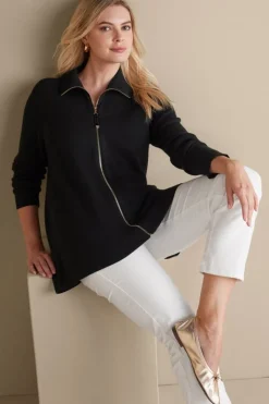 Soft Surroundings Meria Zip Cardi- Tops|Sweaters & Cardigans