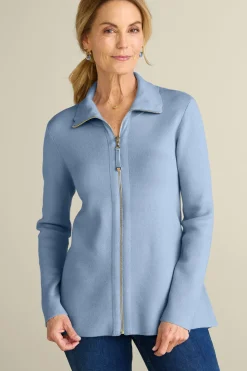 Soft Surroundings Meria Zip Cardi- Tops|Sweaters & Cardigans
