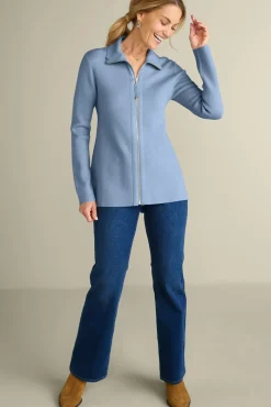 Soft Surroundings Meria Zip Cardi- Tops|Sweaters & Cardigans
