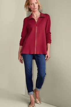 Soft Surroundings Meria Zip Cardi- Tops|Sweaters & Cardigans