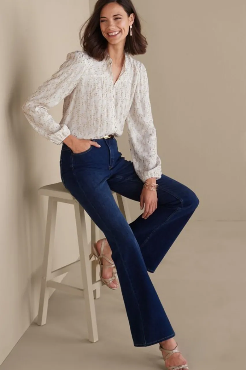 Soft Surroundings Mila Metallic Blouse- Tops