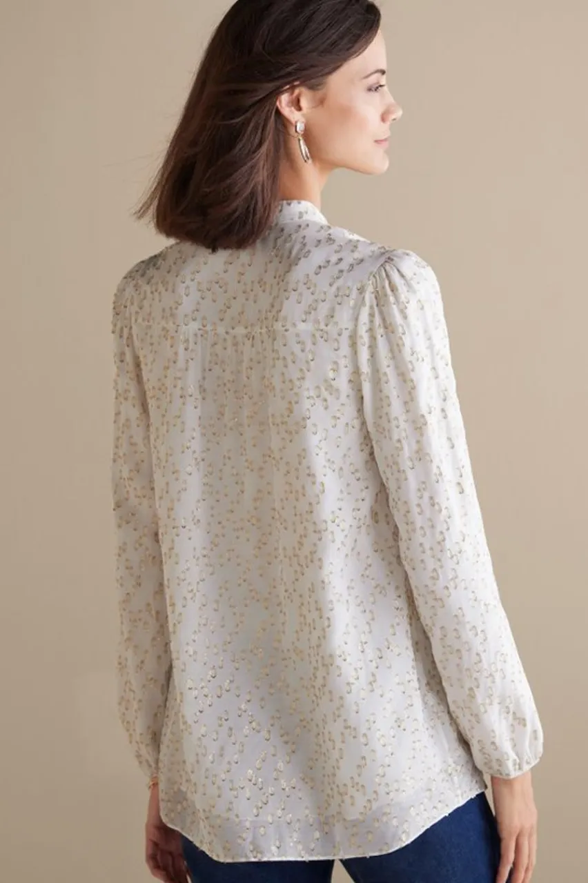Soft Surroundings Mila Metallic Blouse- Tops